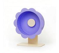 Fzaqwen Hamster Exercise Wheel Deluxe Small Animal Running Wheel Flower Pattern Adjustable Floor Stand Removable Parts Suitable for Hamsters Golden Hamsters Home, 22cm, Lavender