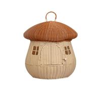 Fzaqwen Industrial Bed Cat House Pet Shelter Den Nest With Hooded Roof And Round Profile Polypropylene And Carry Handle Space Saving Indoor Haven suitable for, Brown