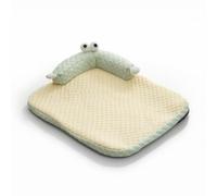 Fzaqwen Industrial Bed Cooling Mat Pet Bed Dog Mat With Raised Bolster Pillow And Quilted Surface Cooling Fiber For Breathable Comfort suitable for home, Green Big Eye Monster, S 45 35cm