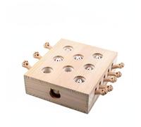 Fzaqwen Interactive Rodent Playhouse Activity Maze Puzzle Box With Multi Hole Array And Hunting In Wood For Indoor Cats Kittens Home Play Zones, Mouse