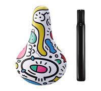 Fzaqwen Kids Bike Saddle Seat with Replaceable Saddle Cushion Curved Pad Shock Absorbing Support PU Carbon Steel Material Suitable, Colorful Mouth A