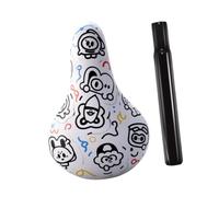 Fzaqwen Kids Bike Saddle Seat with Replaceable Saddle Cushion Curved Pad Shock Absorbing Support PU Carbon Steel Material Suitable, black lines B