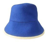 Fzaqwen Lightweight Wool Sauna Hat Protects Head and Hair from Heat, Heat-Resistant Accessory for Russian Bath, Suitable for Finnish Sauna, Spa, and Sa, Blue