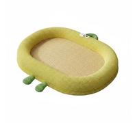 Fzaqwen Mat Cooling Dog Bed Frog Themed Pet Cushion With Surface Sponge Support Sweat Resistant Layer Suitable for small dogs indoor use crate rest summer, Lemon Yellow, XL 75 55cm