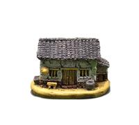 Fzaqwen Miniature House Cottage Model Figurine Ornament Decor Sculpture Resin Build With Tiny Form And Rustic Charm Suitable for micro landscapes terrariums, White Wall House
