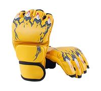 Fzaqwen Mma Boxing Gloves, Sport Mittens Lightweight Breathable Hand Guard Protector Mitts for Men Women Youth Sparring Arts Fitness, Claw of Tiger Yellow