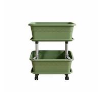 Fzaqwen Movable Planter Multi-Tiered Vegetable Planter Raised Garden Stand With And Advanced Drainage Structure Crafted for Vertical Space Saving Suitable for, With Wheels 2-Layer