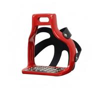 Fzaqwen Net Equestrian s With Glossy Molded Frame Metal Footplate Anti Slip Surface Wide Flat Base for Secure Footing Schooling Trail Riding, Red, Red