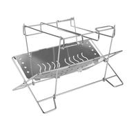 Fzaqwen Outdoor Cooking Grill Stainless Grate Campfire Portable Folding Frame With 10 kg Load Support Suitable for camping backyard gatherings trail cooking group outings extended stays