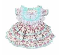 Fzaqwen Pet Dress Featuring Delicate Multi Layered Floral Pattern Made From Skin Friendly Polyester Ensuring Coolness And Playful Comfort Fashionable, XS (approx. 2-3 catties)