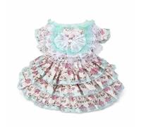 Fzaqwen Pet Dress Featuring Delicate Multi Layered Floral Pattern Made From Skin Friendly Polyester Ensuring Coolness And Playful Comfort Fashionable, S (approx. 4 catties)