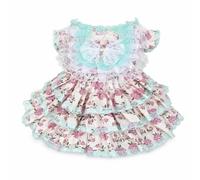 Fzaqwen Pet Dress Featuring Delicate Multi Layered Floral Pattern Made From Skin Friendly Polyester Ensuring Coolness And Playful Comfort Fashionable, L+ (approx. 10-12 catties)
