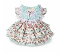 Fzaqwen Pet Dress Featuring Delicate Multi Layered Floral Pattern Made From Skin Friendly Polyester Ensuring Coolness And Playful Comfort Fashionable, XXS (approx. 1 catty)