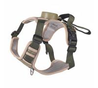 Fzaqwen Reflective Vest Leash Hybrid Retractable Adjustable Sizing Reflective Elements Lightweight Nylon Construction for Night, Khaki, M