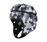 Fzaqwen Rugby Helmet Headgear Comfortable Shock Absorption Gear Rugby Sports Cap for Gift Pitcher Soccer Baseball Men Women, Black White