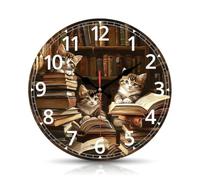Fzaqwen Silent Wall Clock Wall Clock Decorative Round Clock Rustic Clock With Quiet Sweep MDF Face suitable for apartment dorm room living room hallway, 30CM, Sx-2