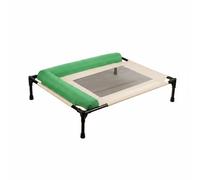 Fzaqwen Sleeping Mat Elevated Pet Bed Cot Dog Lounger Raised Mesh Oxford Breathable Washable Removable Cover Iron Frame suitable for clean homes low easy housekeeping, Green, M