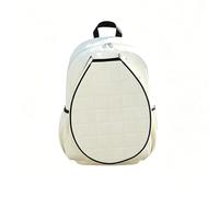 Fzaqwen Tennis Shoulder Pack Backpack Bag with Racket Compartment Shoe Resistant Nylon Quilted Style Suitable for Court Practice Daily Commute Teen and Adult use, Beige