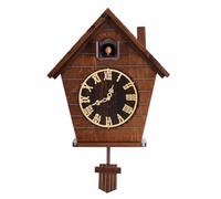 Fzaqwen Wooden Cuckoo Clock Wall Clock Pendulum Clock Birdhouse Clock With Smart Chime And Light Silent Jump Second Movement And 17cm Dial Basswood Craft, Wood, Luo Plate
