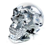 FZBHRO Crystal Skull Head Statue - Glass Skull Figurine, Gray, 2.8" - Halloween Decor Gift for Women