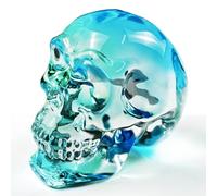 FZBHRO Crystal Skull Head Statues Skull Figurines K9 Glass Skull Halloween Decor Gifts for Women Plating Light Green 2.8"