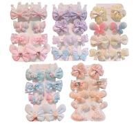 FZBNSRKO 40 Pcs Toddler Hair Clips,Colorful Flower/Bow/Butterfly Hair Barrettes Assorted Alligator Clips Baby Barrettes for Newborn Toddler Infants(5 sets)