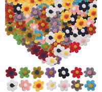 FZBNSRKO 60Pcs Crochet Flowers Craft Sewing Crocheted Flowers Appliques Embellishments DIY Crocheted Appliques for Art Crafts Home Decoration
