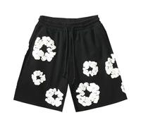 FZCXHONJ Shorts New Summer Beach Pants Casual American Kapok Printed Flower Vacation Outdoors Men Male Shorts-d14260-m