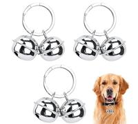 Fzcyuoo 3 Set Pet Bells, Metal Dog Cat Collar Bells with Split Ring for Dogs Cats Harness Training Pets Pendant Key Rings