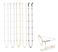 Fzcyuoo 5Pcs Glasses Chain Non-Slip Anti-Lost Glasses Chain Sunglasses Chain Lanyard Glasses String Reading Glasses Chain Beaded Eyeglass Strap Spectacle Chain for Glasses Retainer Men Women