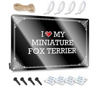 FZFN Amazing Funny Vintage Signs, Front Porch Fall Decor Accessories I Love My Miniature Fox Terrier | Farmhouse Patio Decor(20X30CM)
