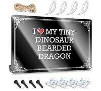 FZFN Antique Retro Wall Decor Rustic Wall Poster, Stuff For Boys Room Funny Quote Design For Bars Garage | Custom Anti-rust Metal I Love My Tiny Dinosaur Bearded Dragon(30X40CM)