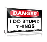 FZFN Art Emo Room Decor Vintage Style | Danger I Do Stupid Things Premium Decor Home Decor(20X30CM)