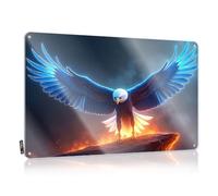 FZFN Art Space Ready To Hang - Eagle With Glowing Wings Stands On Fiery Rock Haves For Dressing(20X30CM)