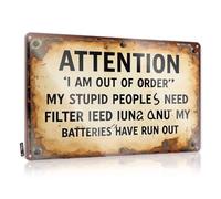 FZFN Attention: 'i Am Out Of Order' My Stupid Peoples Need Filter Posters Coffee Decorations For Kitchen Decorative | Nice Custom Hanging Art For Gate Living Room(30X40CM)