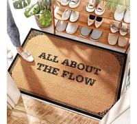 FZFN Back Door Watermelon Kitchen Decor Coir Mat - All About The Flow | Slide Mvp Baseball/Door Coir - Funny Outdoor Mat Front Door For Floor Hallway, Wildflower Roll Seed(65X90CM)