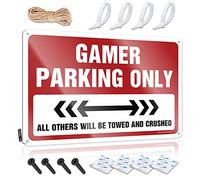 FZFN Backyard Accessories, Farmhouse Signs Funny Reusable Wall Decor, Weathered Rustic Metal Tin Sign For Man Cave | Premises Holiday Gift Custom Gamer Parking Only(20X30CM)