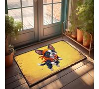 FZFN Bar Decor For Home Superhero Chihuahua: The Brave Dog In Action! Doormat Outside Decor Large Welcome Mats Outdoor(50X80CM)