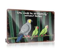 FZFN Bar Rules Tin Metal Sign Life Would Be So Boring Without Bodies: A Parrot'S Perspective Tin Sign Tin Metal Decor Adult Signs For Man Cave(30X40CM)