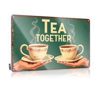 FZFN Bar Sign For Home Decor Tea Together: A Warm Friendship In Every Cup Tin Sign Vintage Tin Signs Funny Men Cave Decor(20X30CM)
