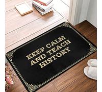 FZFN Bath Mat Camping Decorations Non Slip Durable | Keep Calm And Teach History Corners Bathroom Memory Foam For Taupe Home Entrance(50X80CM)