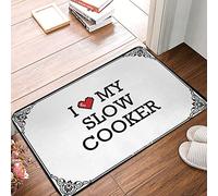 FZFN Bath Mat I Love My Slow Cooker, Back Yard Decorations Funny Bathroom Machine Washable Floor Mat For Sand Living Room Bedroom(50X80CM)
