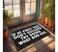 FZFN Bath Mats Rustic Kitchen If At First You Don't Succeed Try Doing What Bob Did. | Rv Camping Accessories Absorbent Door Indoor Carpet, Perfect For Adult Home Office Nursery(40X60CM)