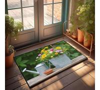FZFN Bath Mats Small Entry Flowers In A Metal Bucket On A Wooden Table. | Stuff For Teens Non-slip Anti Slip Carpet, Great For Silicone Kids Room Play Area(40X60CM)