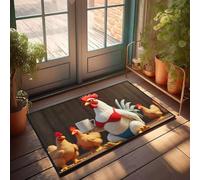 FZFN Bath Sets Carpet Absorbent Kitchen Fatigue | A Rooster In A Bikini Holding A Mug Plush Bathroom Non Slip For Items Home(40X60CM)