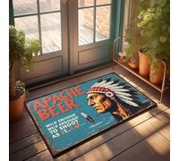 FZFN Bathmat Hand Woven Apache Beer: The Bold Spirit Of Wild Adventure | Bar Accessories And Decor Non-slip Waterproof Outdoor Carpet, Great For Alcohol Kids Room Play Area(50X80CM)