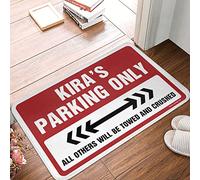 FZFN Bathroom Mat Bath Washable Kira's Parking Only - Personalized Camping Plush Boys Bedroom Decor Rug, Suitable For Girls Indoor Home Decor(40X60CM)