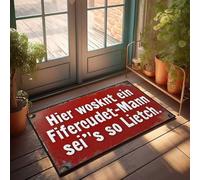 FZFN Bathroom Mat Door Matall Low Profile - Red German Sign With White Text On Rusty Background Non Slip For Funny Outdoor Easy Clean Durable For Silicone(40X60CM)