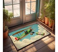 FZFN Bathroom Runners Plush Bathroom Vintage Airplane Drops A Beer Can. | Ultra Washable Door Home Entrance Decor Carpet Ideal For Mold Home Decor(65X90CM)
