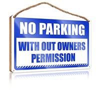 FZFN Bathroom Sign Funny No Trespassing With Out Owners Permission Wooden Sign Home Sign For Front Porch Farm Hanging Door Sign(15X28CM)